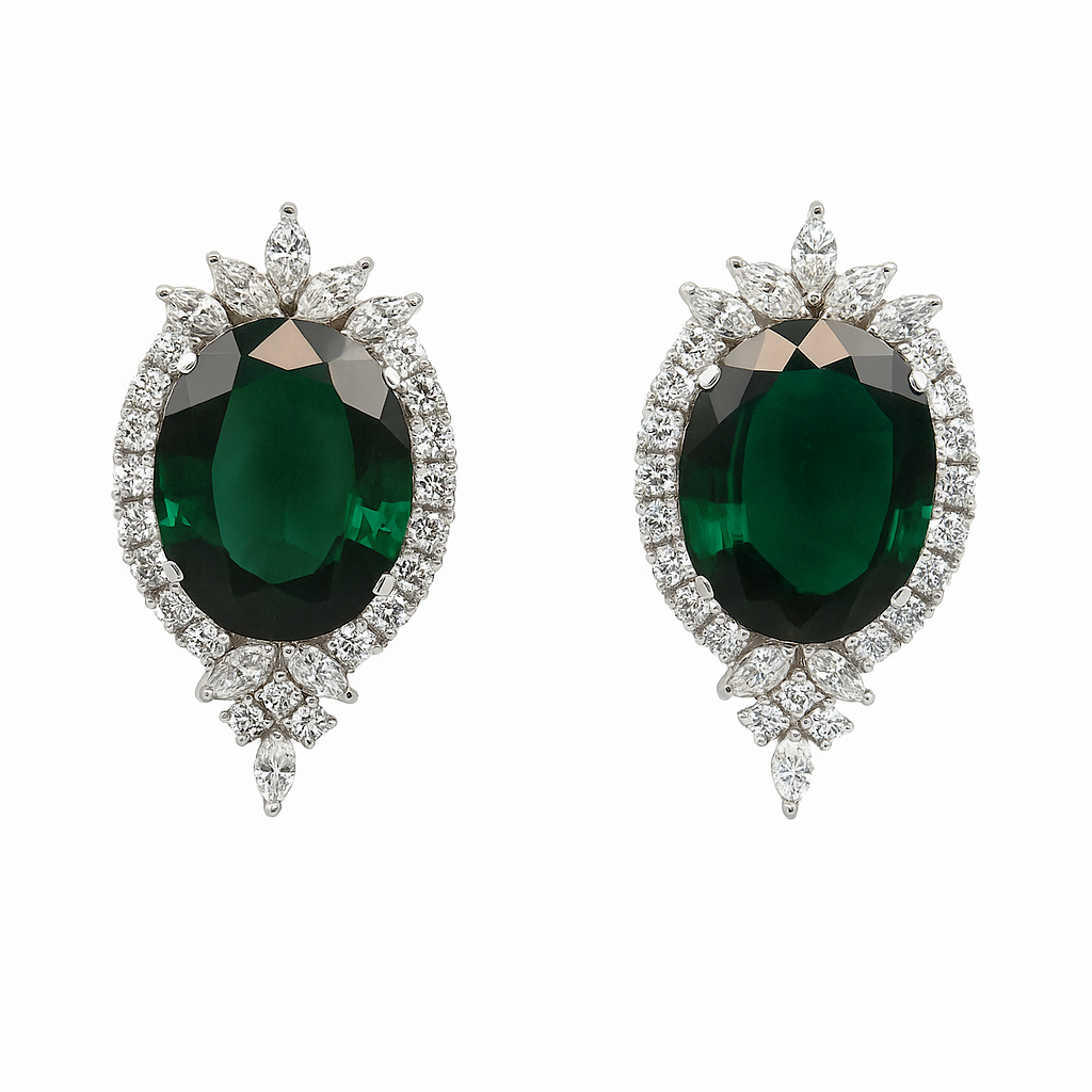 Beautiful 18 Kt Gold  Natural Diamond Earing